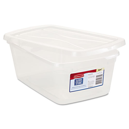 Rubbermaid Cleverstore 16 qt. Plastic Storage Tote Container with